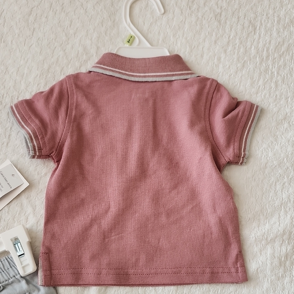 Calvin Klein Kids Polo Shirt in Dusty Rose - Picture 4 of 4